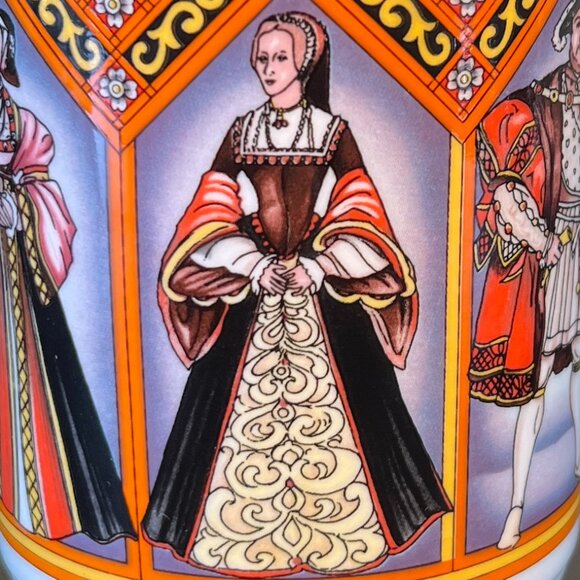 Vintage JAMES SADLER King Henry VIII And His Six Wives Fine Bone China Cup Mug - Picture 8 of 14
